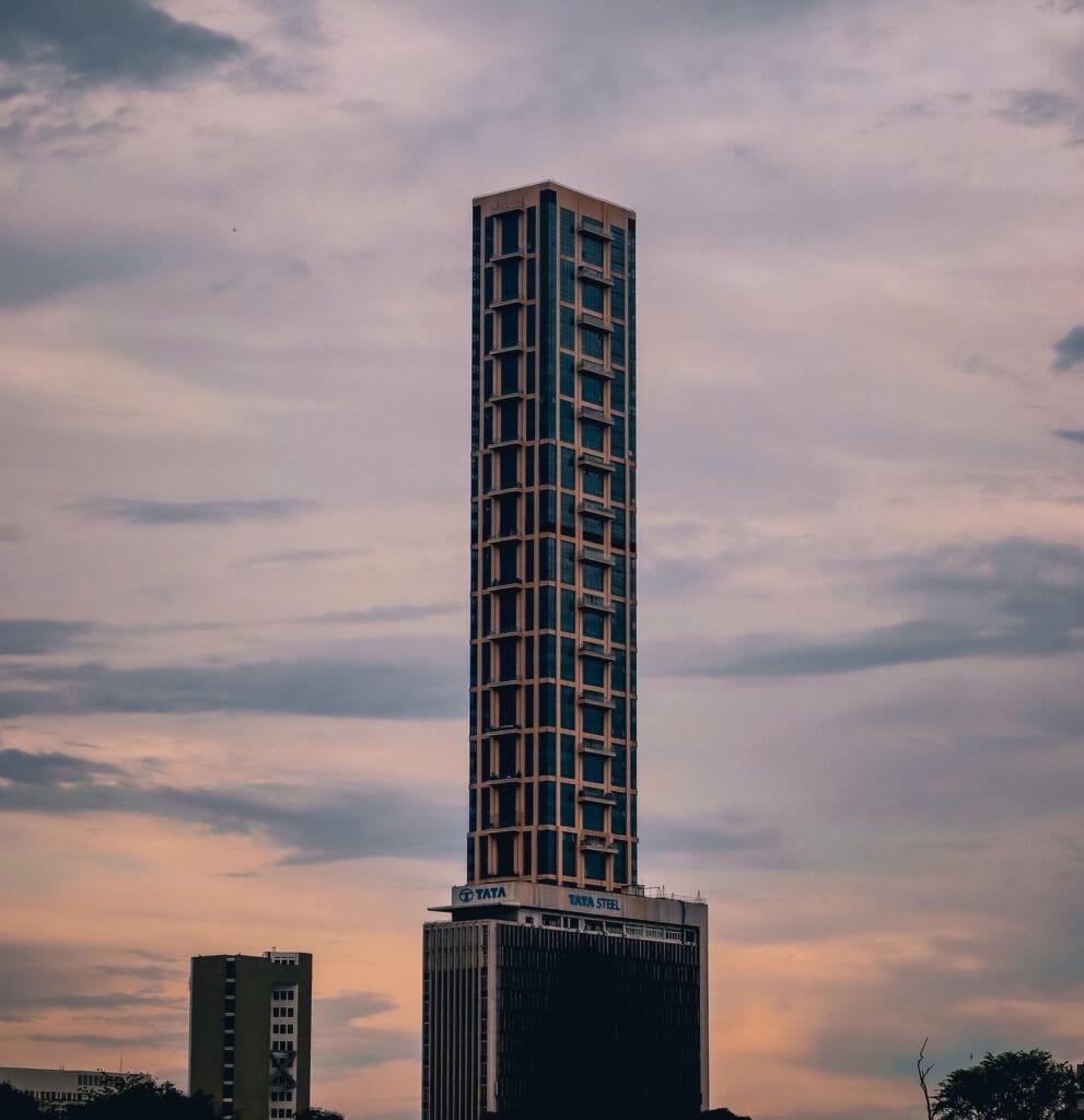 The Kolkata skyline at dusk