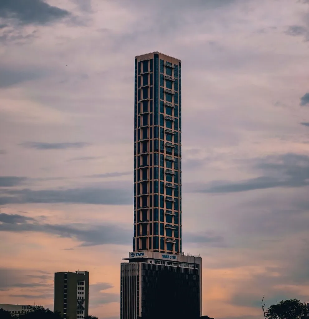 The Kolkata skyline at dusk