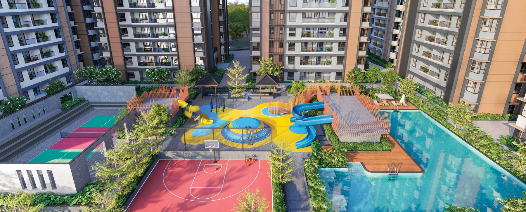 The 26,000 sq ft central podium at Inspire Rajarhat