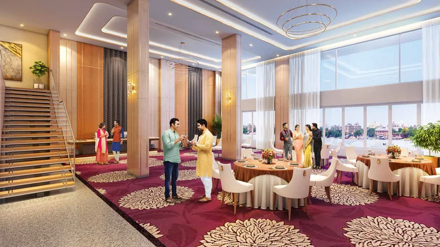 Double height banquet hall at Bhawani Porshi Nagar