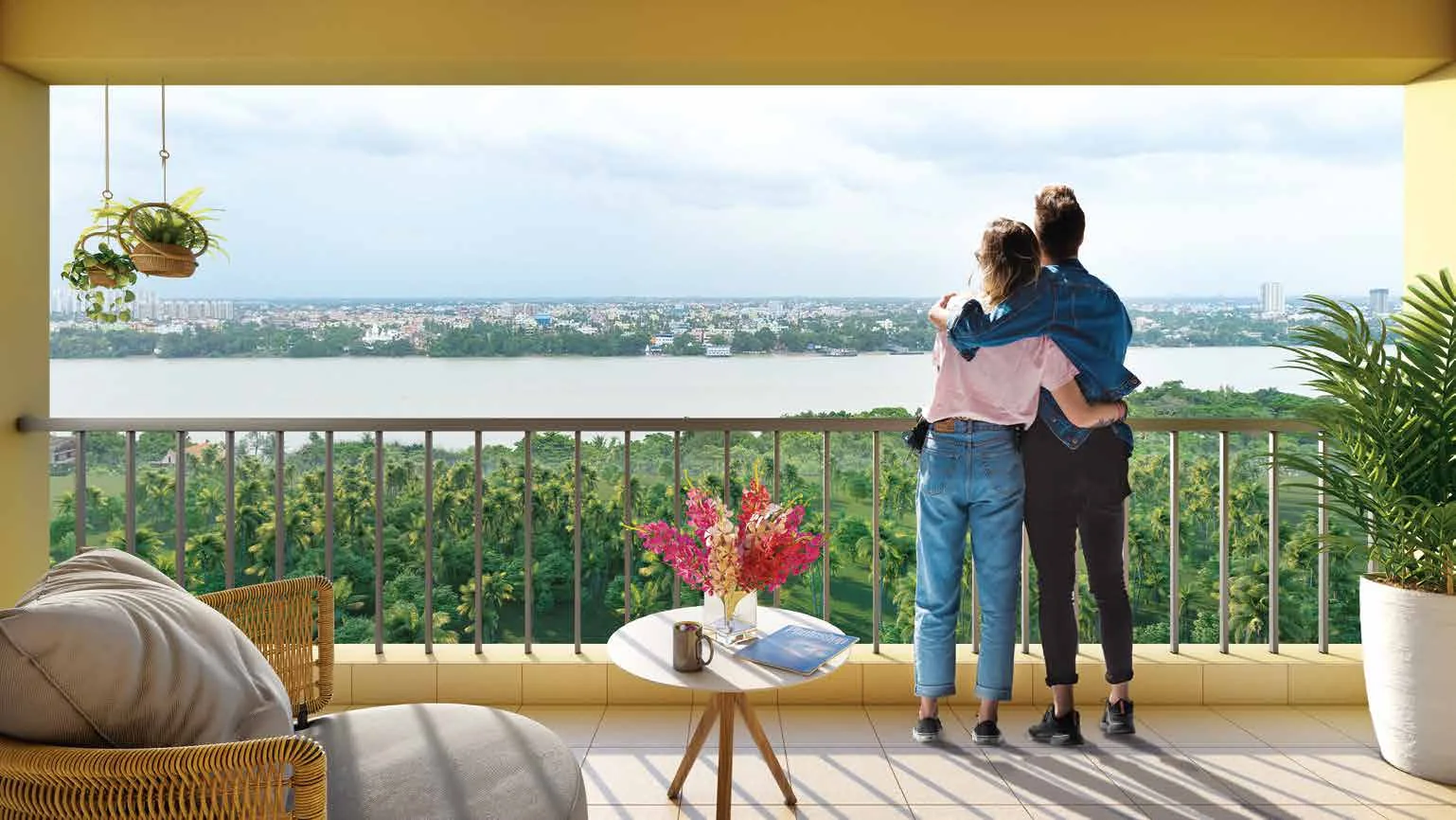 Personal terrace with river views at Bhawani Porshi Nagar