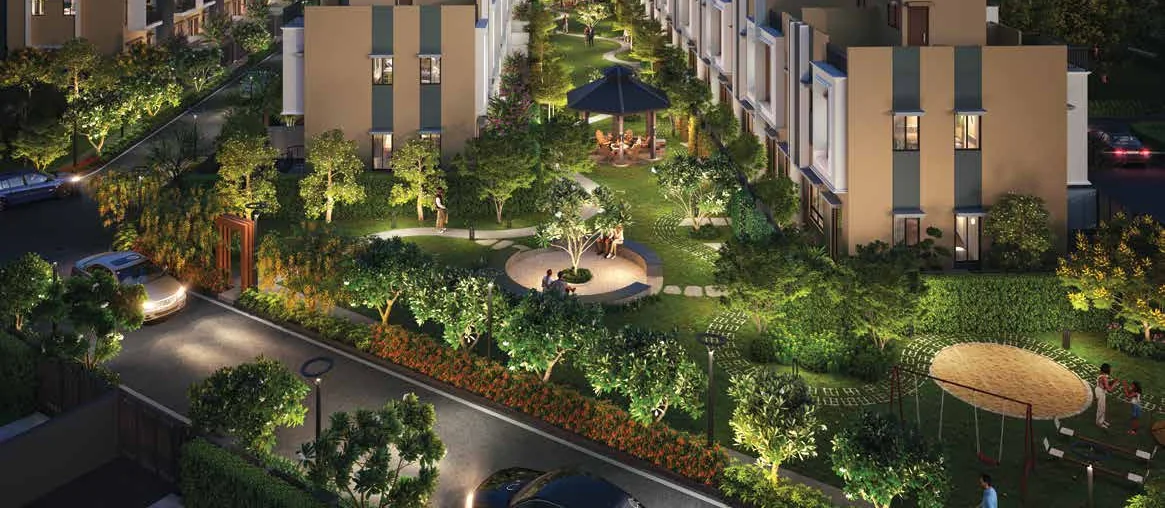 Central landscaped spine at SP One Estate, Joyville Howrah