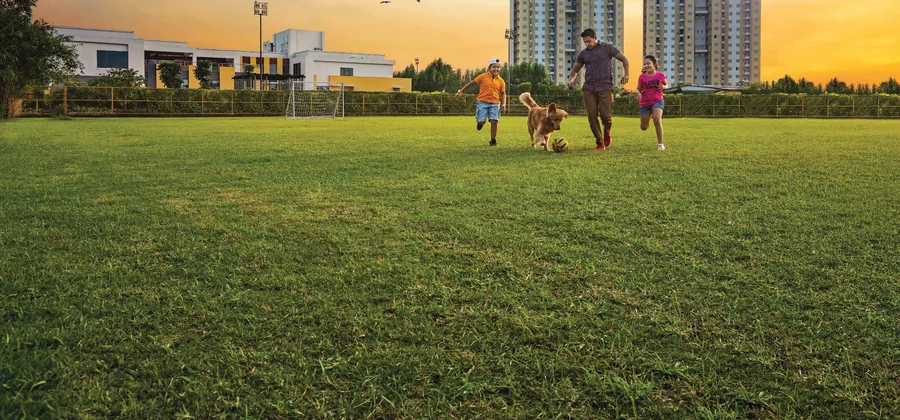 Open multipurpose lawn at Joyville Howrah township
