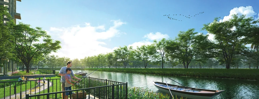 Lakeside deck and view point at Urban Lakes, Konnagar