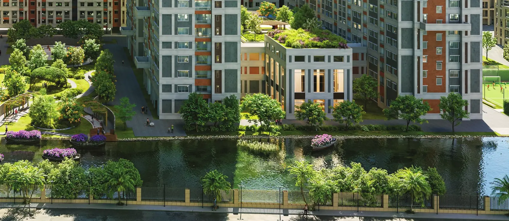 Landscaped entrance at Urban Lakes, Konnagar