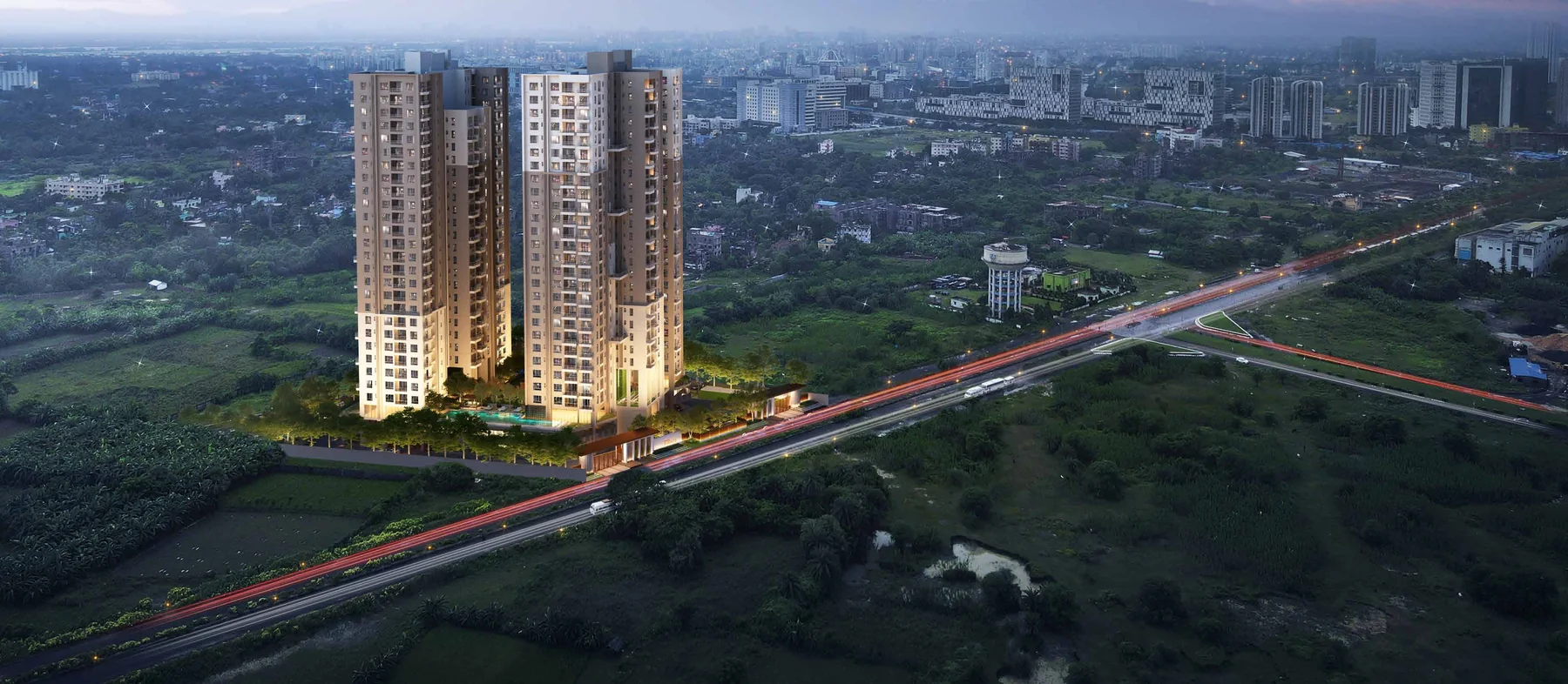 Aerial view of Vinayak Amara, New Town Kolkata