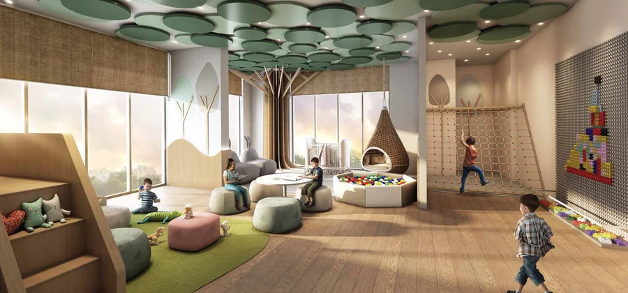 Children&rsquo;s indoor play area at Vinayak Amara