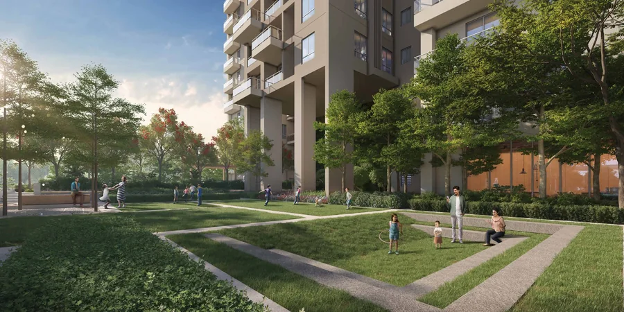 Grand open lawn at Vinayak Amara, New Town