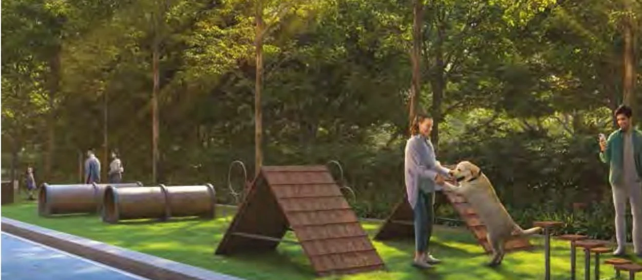 Pet park with agility course at Vinayak 21 Acres, New Town