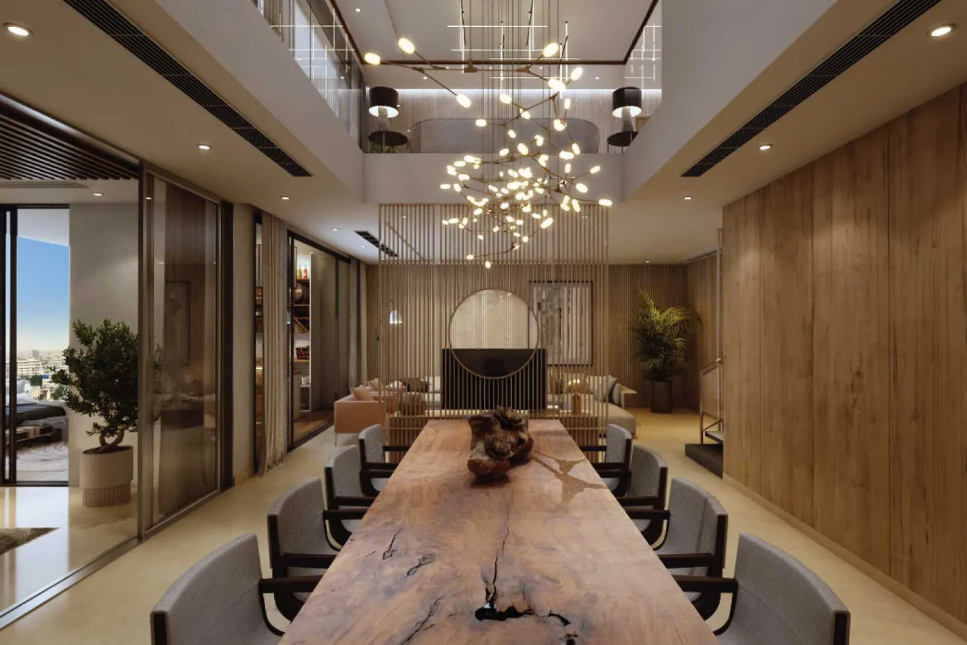 Double-height dining area in an Antares duplex, artist impression