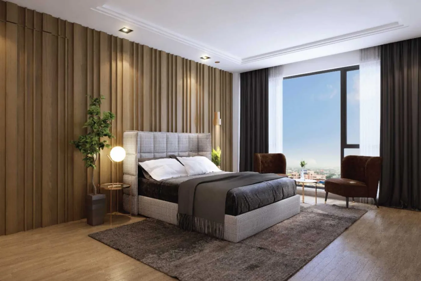 Master bedroom at Antares, Sarat Bose Road, artist impression