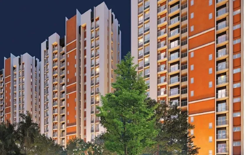 DTC Sojon residential towers at dusk, Joka