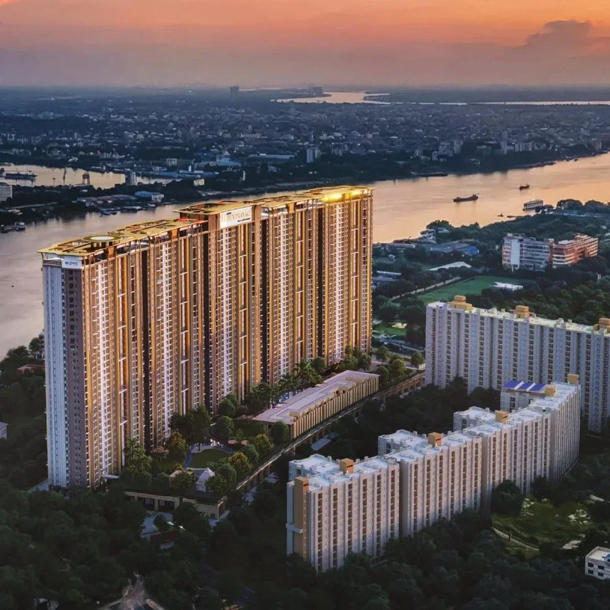 Eden Devprayag riverside towers on the Hooghly in Howrah
