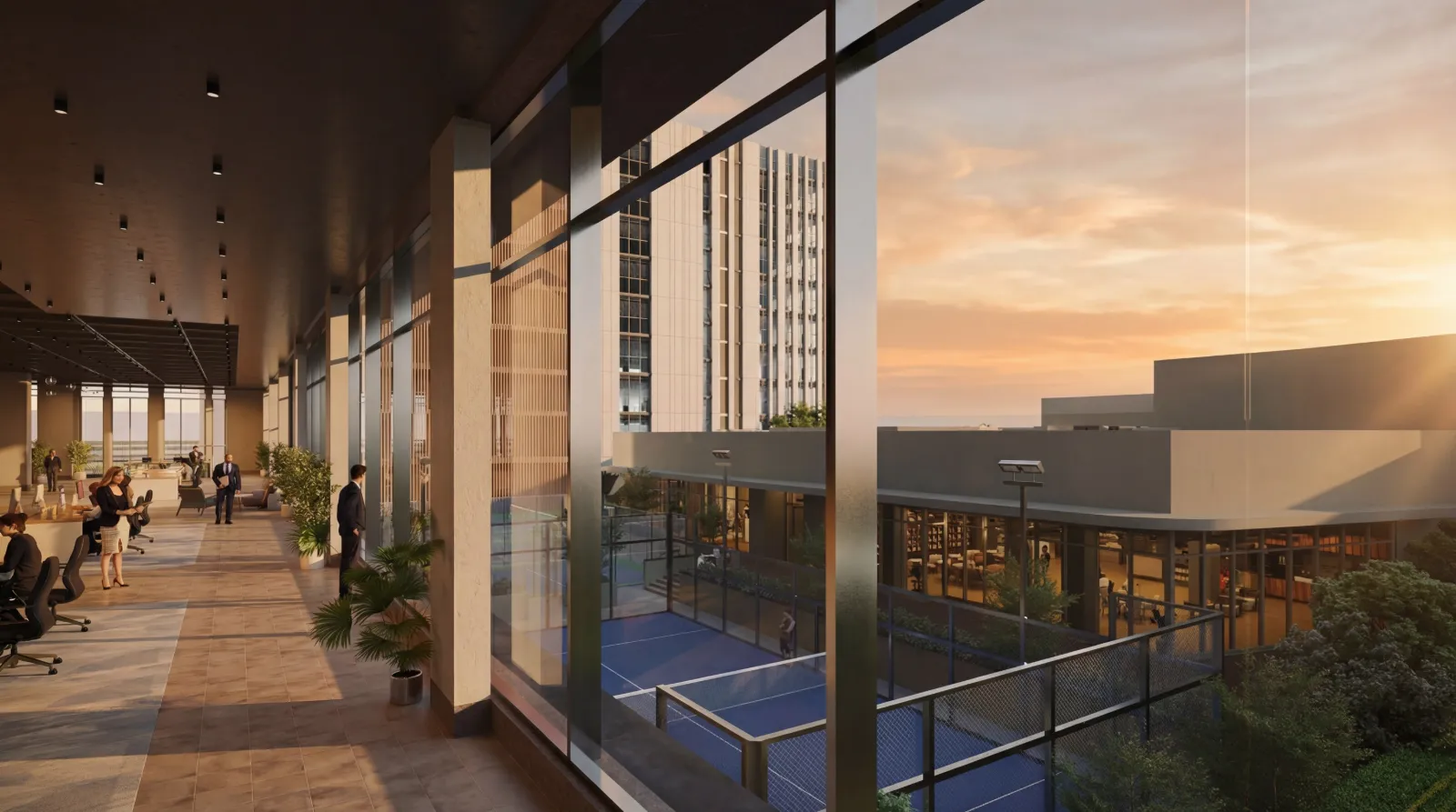 Harbour One by PS Group, Sector V: office floor at sunset, artist's impression