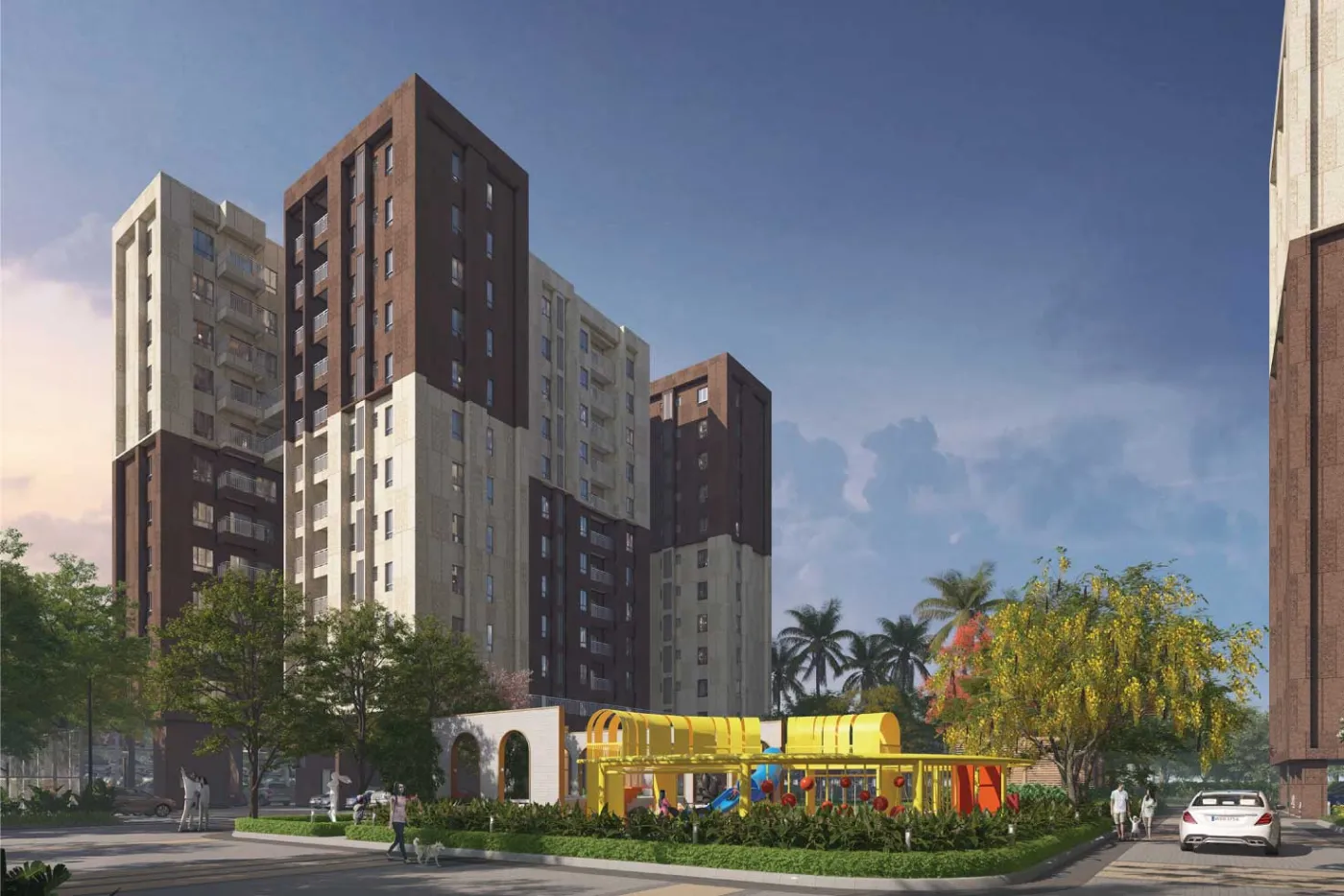Jade Grove by PS Group, Tangra: tower elevation with the entrance, artist's impression