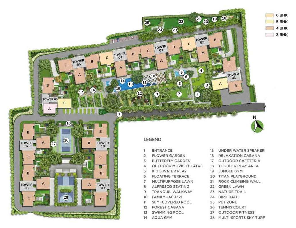 Navyom site plan with ten towers, New Alipore