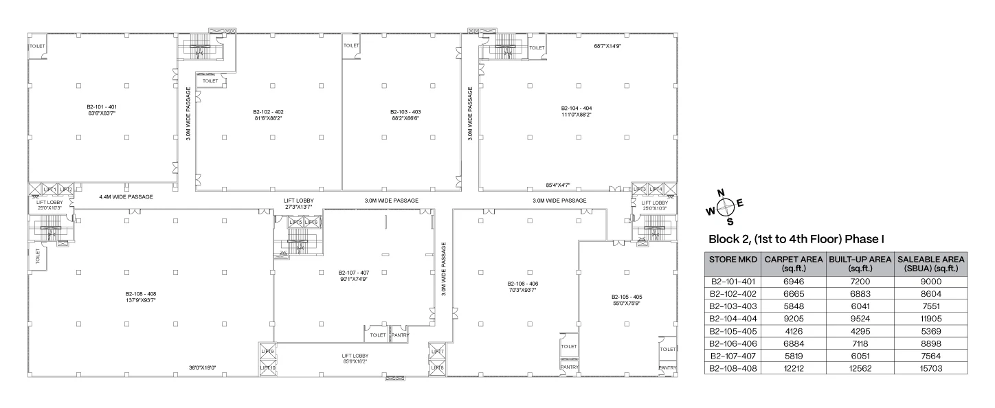 PS Logistics Park, Kona Expressway: Block 2 1st to 4th floor plan