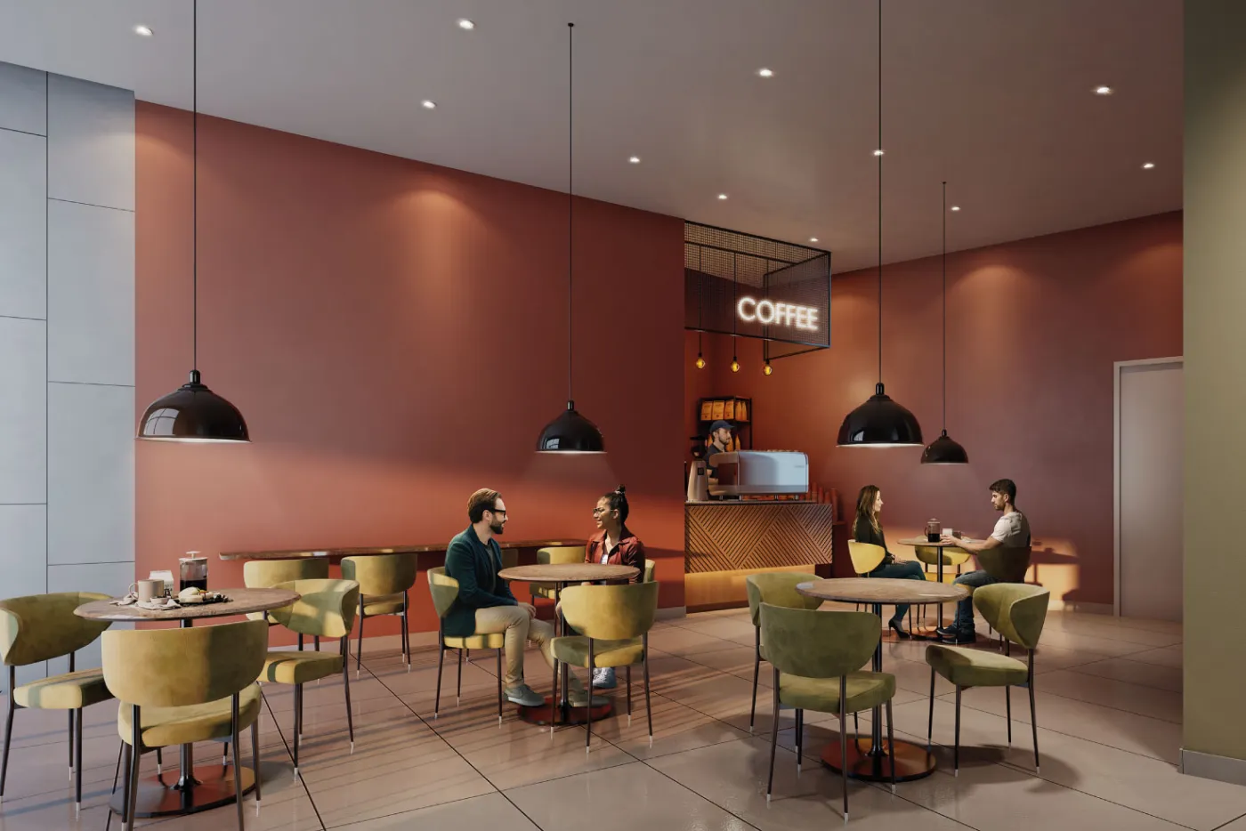 Quintessa by PS Group, Kankurgachi: cafe in the clubhouse, artist's impression
