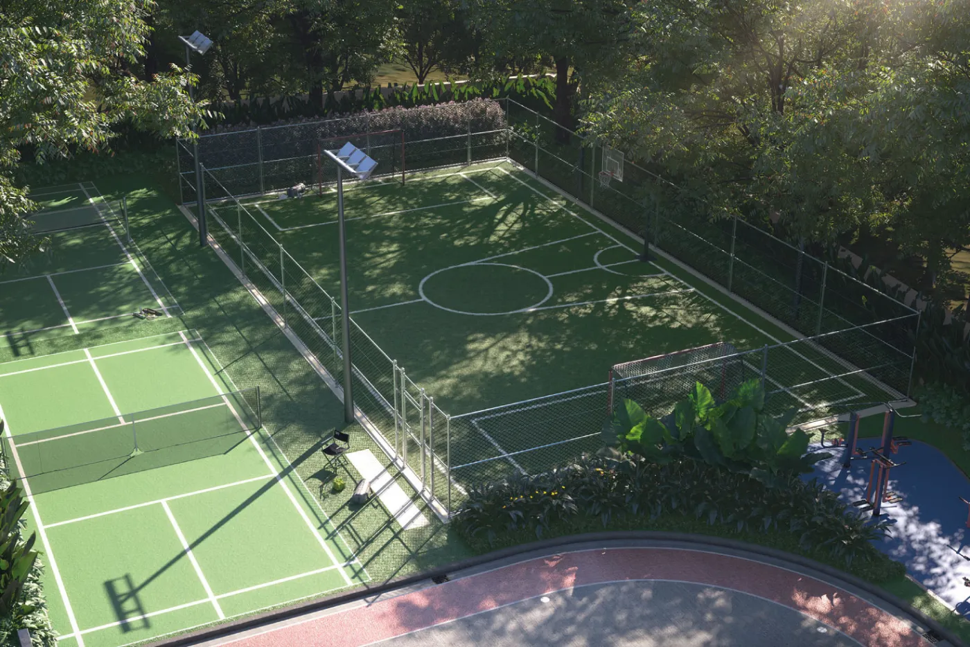 Quintessa by PS Group, Kankurgachi: multipurpose sports court, artist's impression