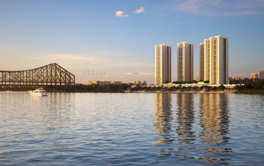 Sansara riverfront towers beside Howrah Bridge, Howrah