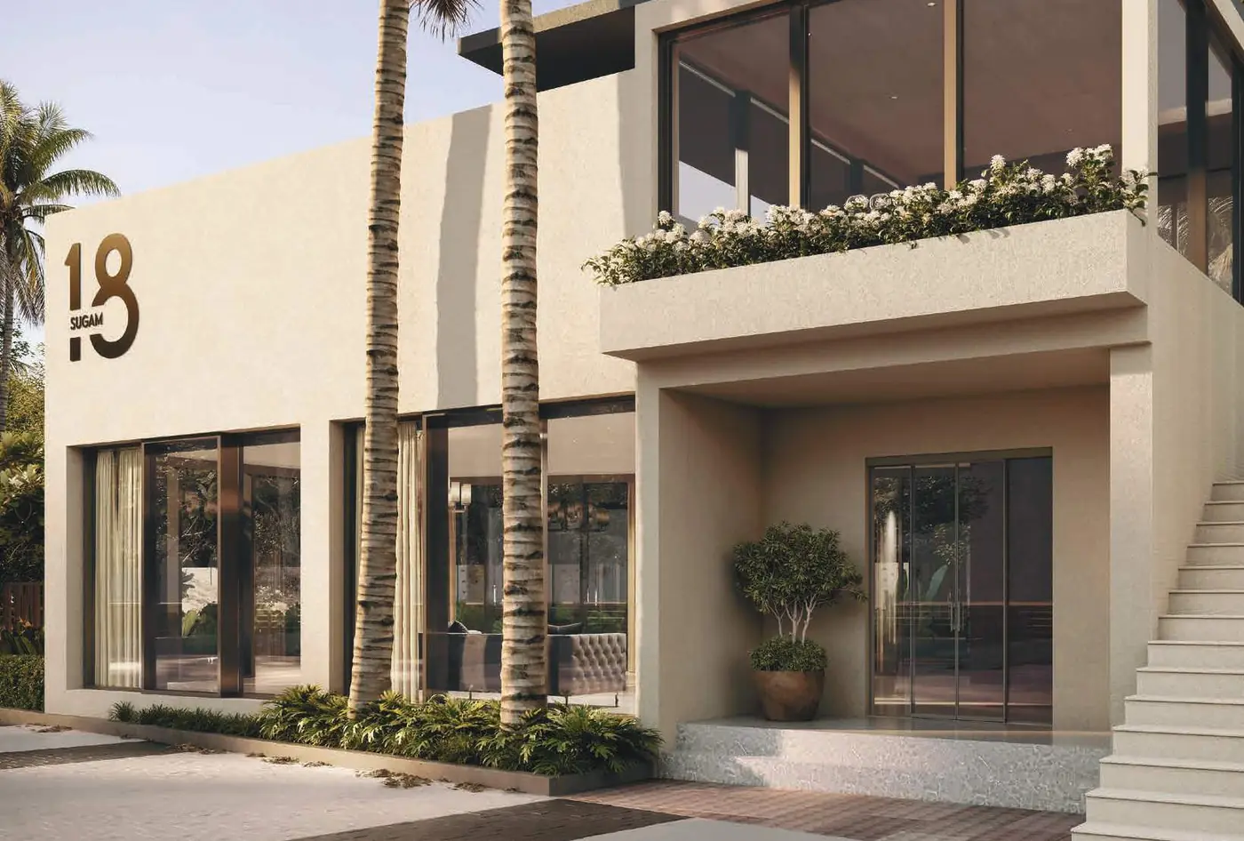 Sugam Villa 18 clubhouse entrance, artist impression