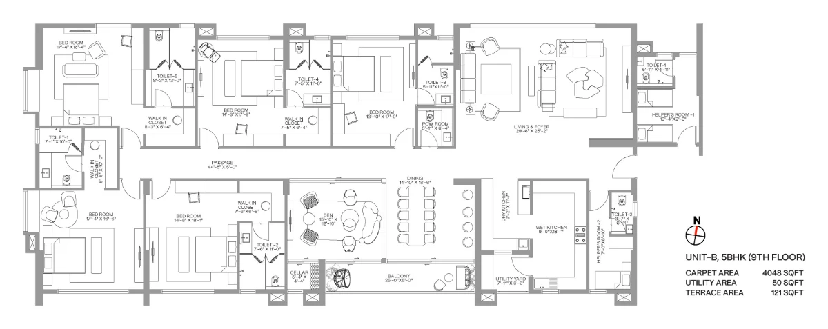 The Balmoral 5 BHK floor plan, 9th floor