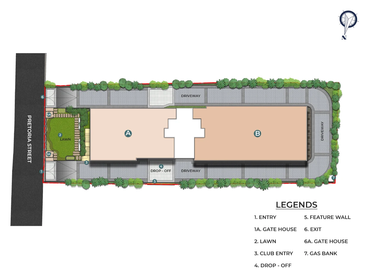 The Balmoral site plan, Pretoria Street