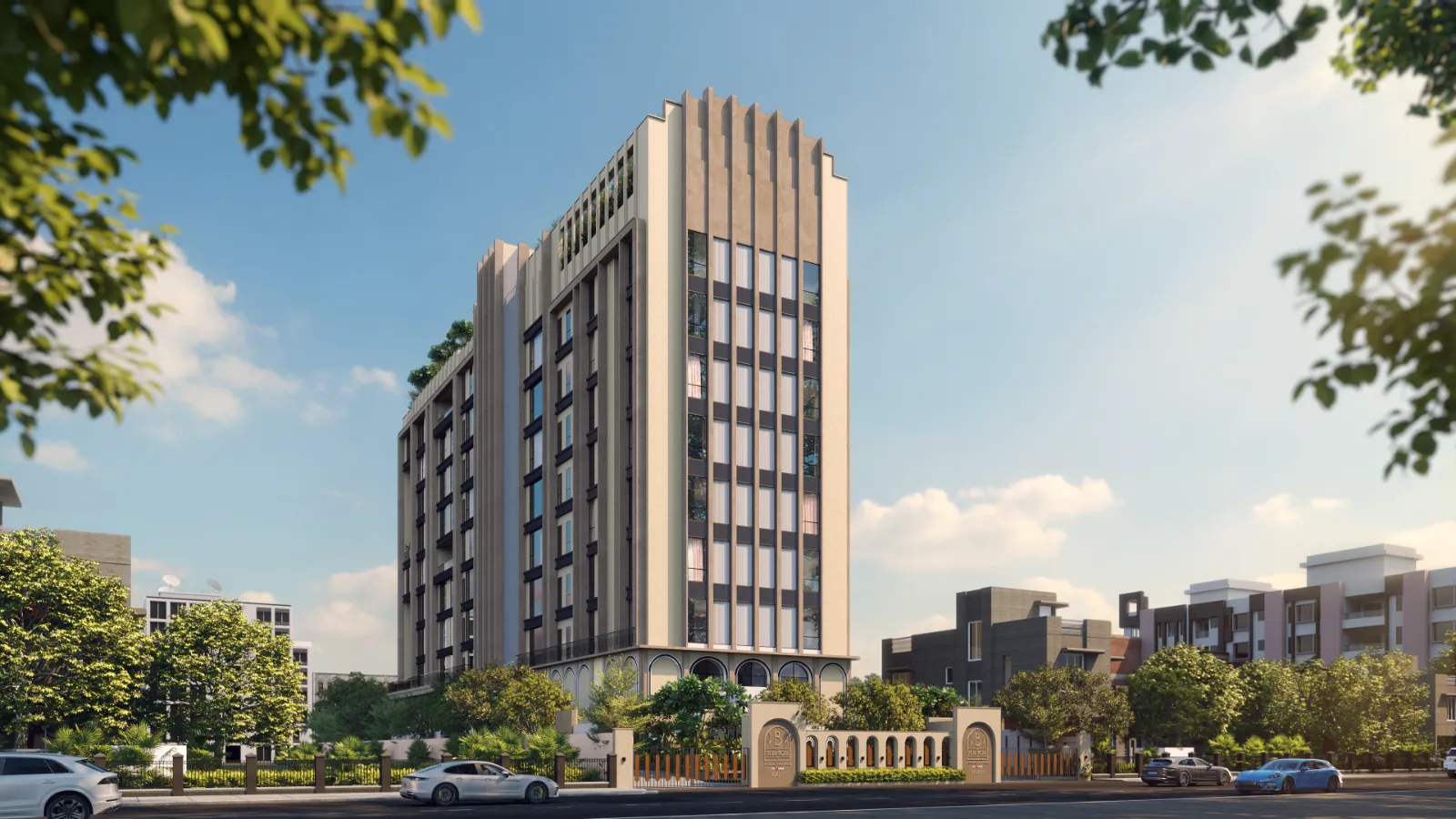 The Balmoral, an Art Deco boutique tower by PS Group on Pretoria Street, Kolkata, artist impression