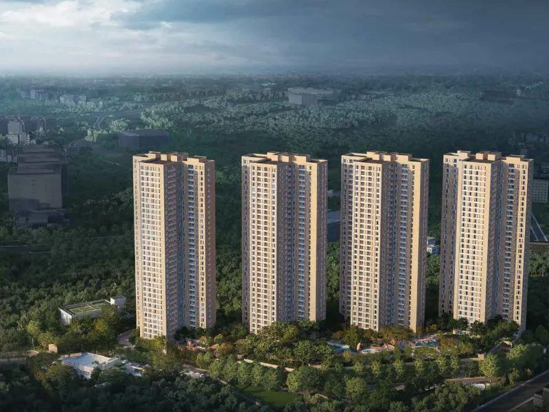 Vaanya by PS Group, New Town, towers in green cover