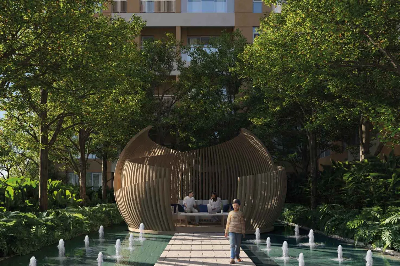 Vaanya by PS Group, New Town: nest pavilion seating, artist's impression